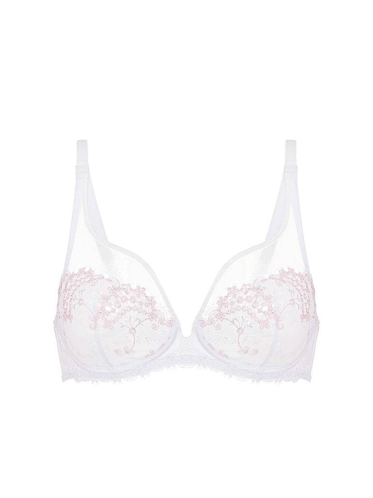Plunging underwired bra - Cristal White