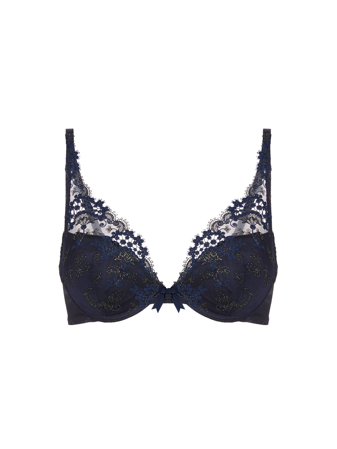 Plunging push-up bra - Sapphire