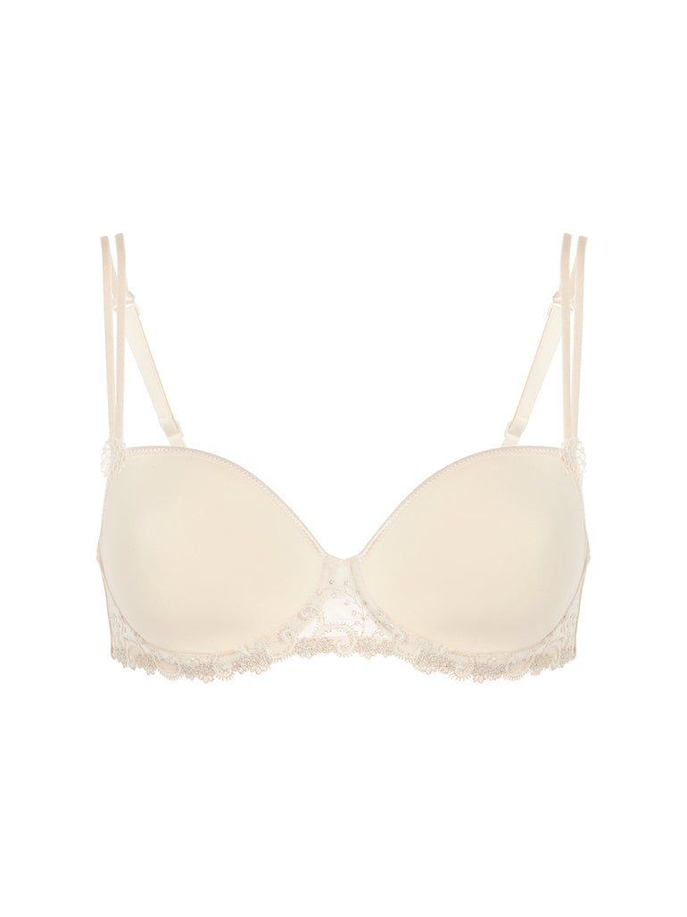 Squared neckline spacer bra - Topaz Beige