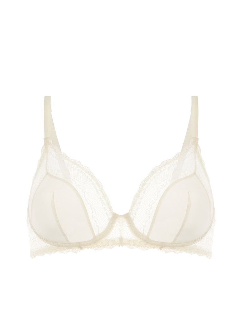 Plunging underwired bra - Natural