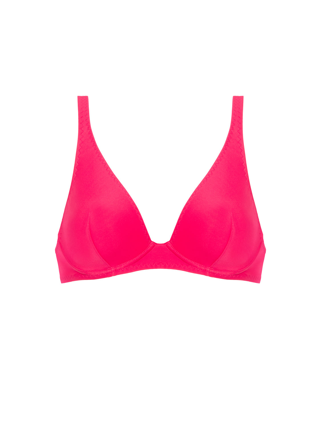 Underwired triangle bikini bra - Lipstick