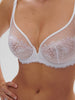 Plunging underwired bra - Cristal White