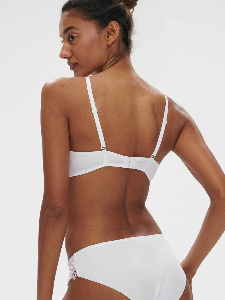 Plunging push-up bra - Cristal White
