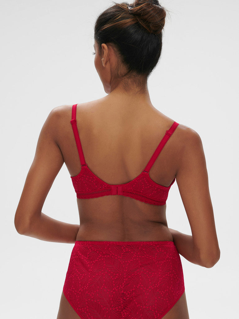 Spacer plunge bra - Ruby pink