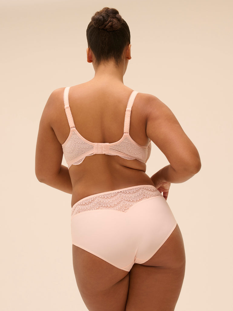 Full cup support bra - Petal Powder