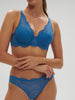 Squared neckline spacer bra - Myosotis Blue