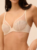 Plunging underwired bra - Topaz Beige
