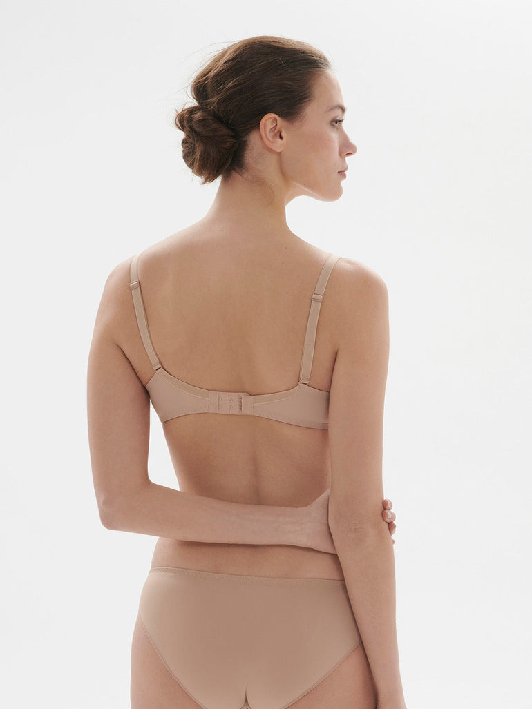 Full cup plunge bra - Nude