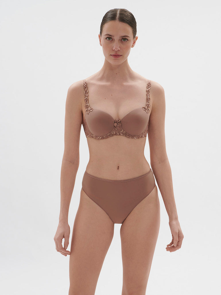 Padded half cup bra - Amaretto