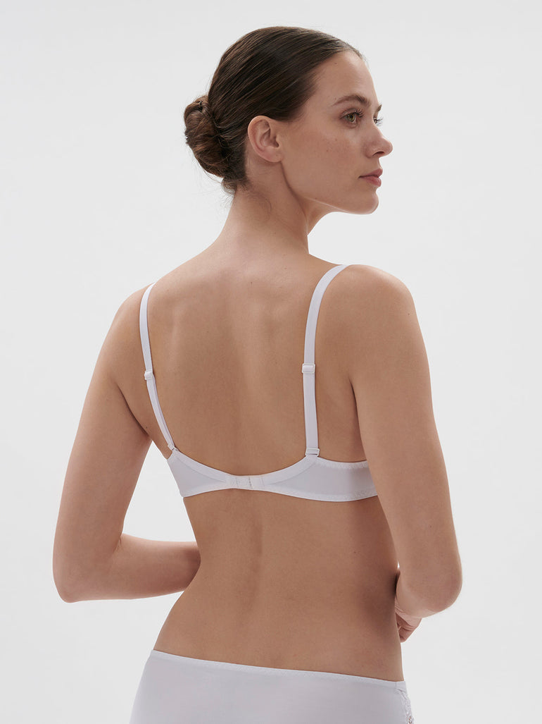 Full cup plunge bra - White
