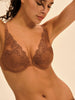 Plunging push-up bra - Tender Brown