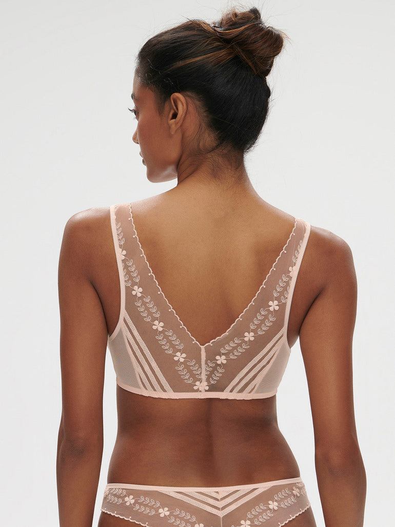 Soft cup triangle bra - Petal Powder