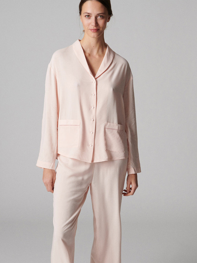 Songe Long Sleeve Top - Petal Powder