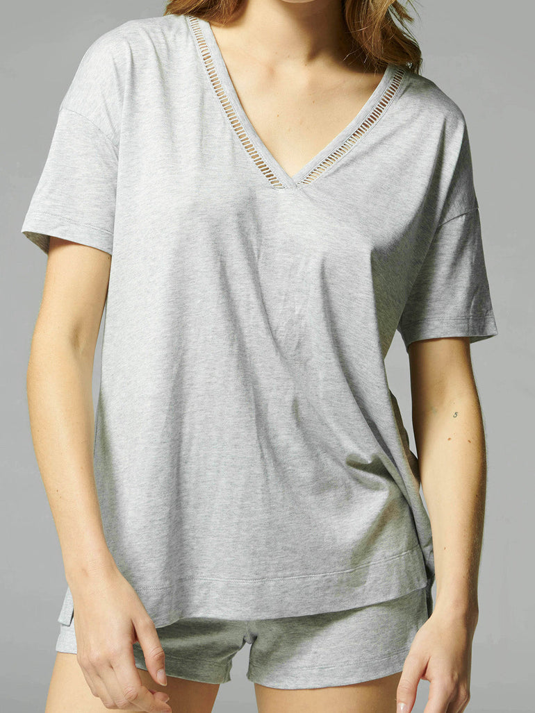 Brume Short Sleeve Top - Mineral Grey