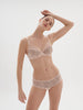Plunging underwired bra - Petal Powder