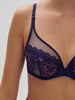 Plunging underwired bra - Midnight
