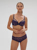 Plunging underwired bra - Midnight
