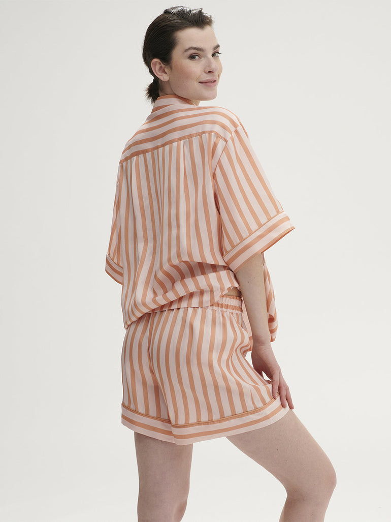 Caprice Short Sleeve Top  - Peach Nights
