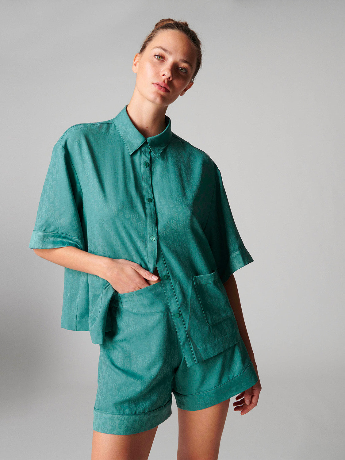 Caprice Short Sleeve Top  - Boreal Green