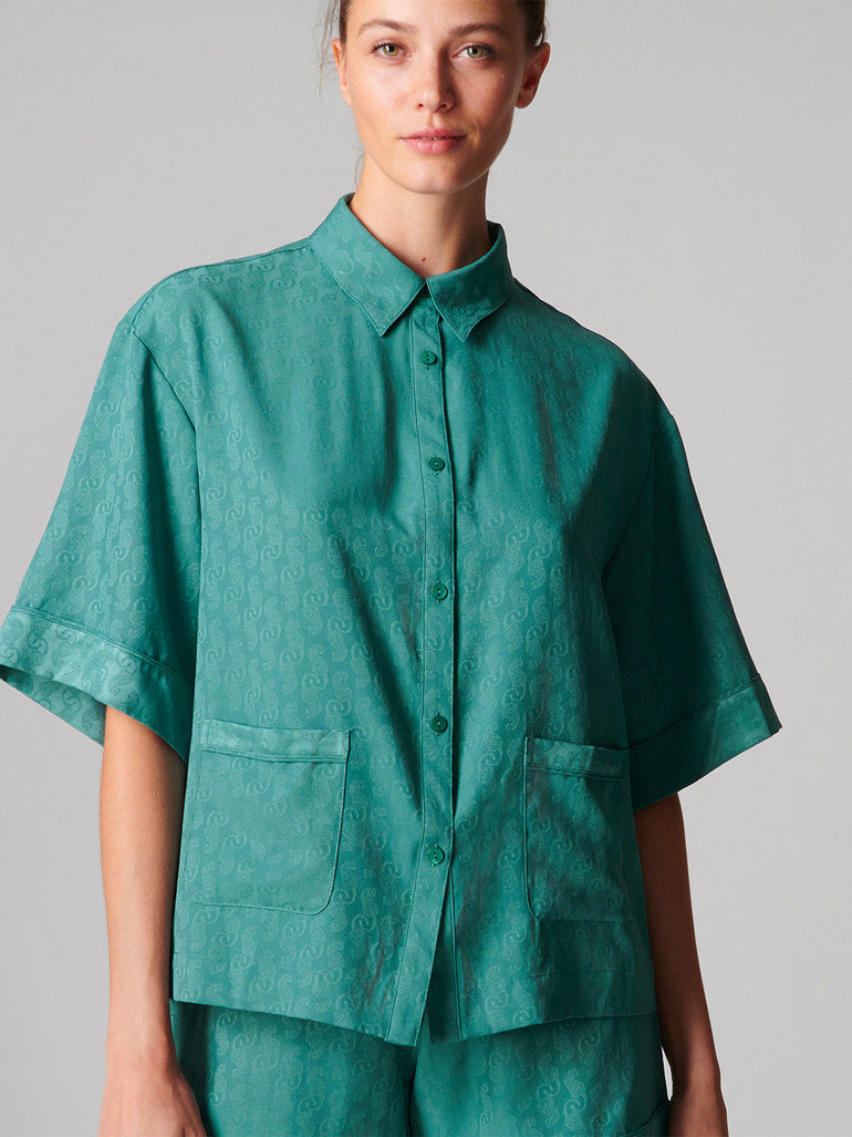 Caprice Short Sleeve Top  - Boreal Green