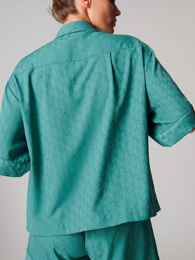 Caprice Short Sleeve Top  - Boreal Green