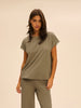 Short Sleeve Top - Clay Green