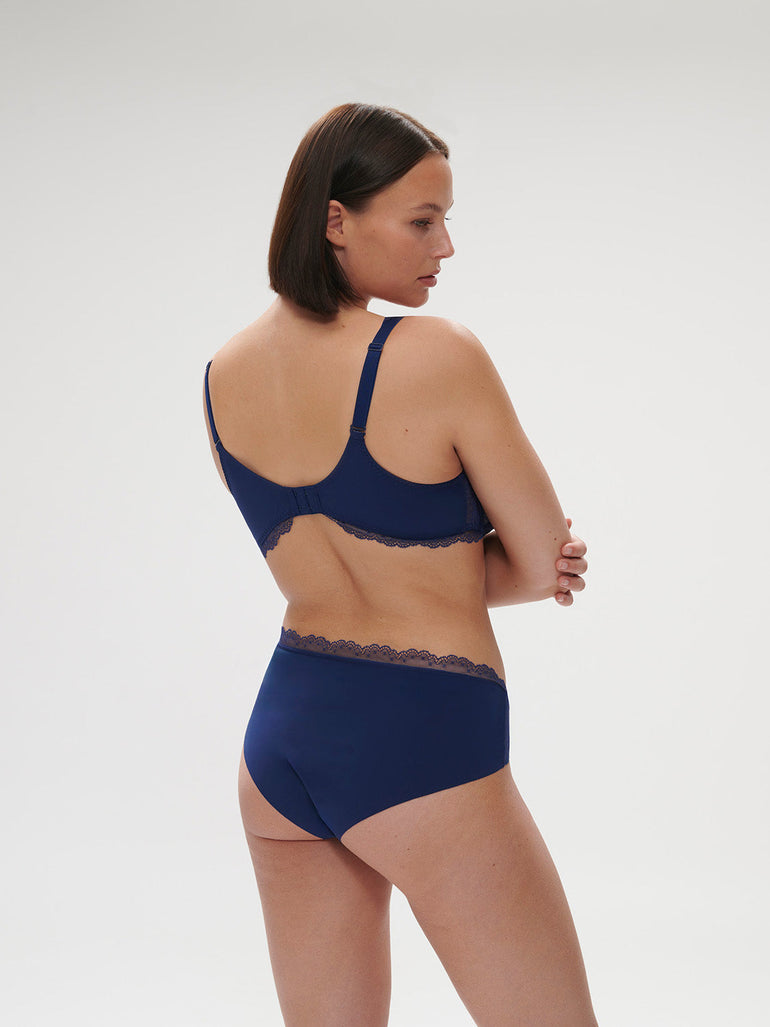 Squared neckline full cup bra - Midnight