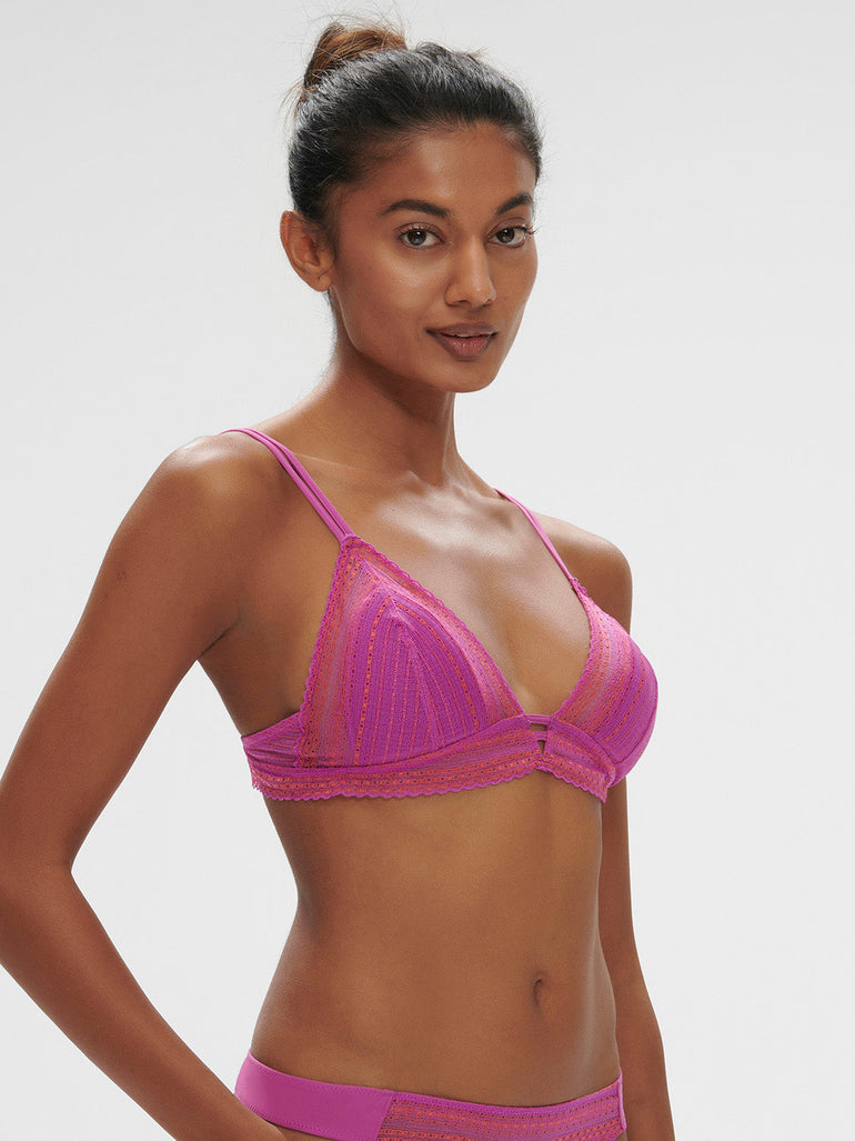 Soft cup triangle bra - Energy Pink