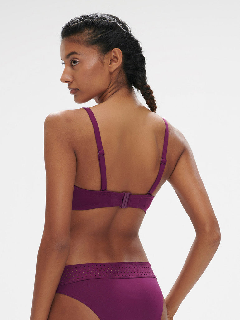 Underwired bandeau bikini top - Blackberry