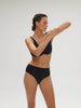 High-waist bikini brief - Black
