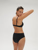 High-waist bikini brief - Black