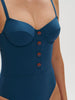 Underwired one-piece swimsuit - Mystery blue