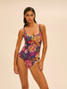 Underwired one-piece swimsuit - Bloom Print