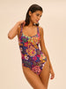 Underwired one-piece swimsuit - Bloom Print
