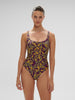 Underwired one-piece swimsuit - Agadir Purple Print