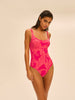 Underwired one-piece swimsuit - Bright Rose Print