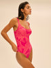 Underwired one-piece swimsuit - Bright Rose Print