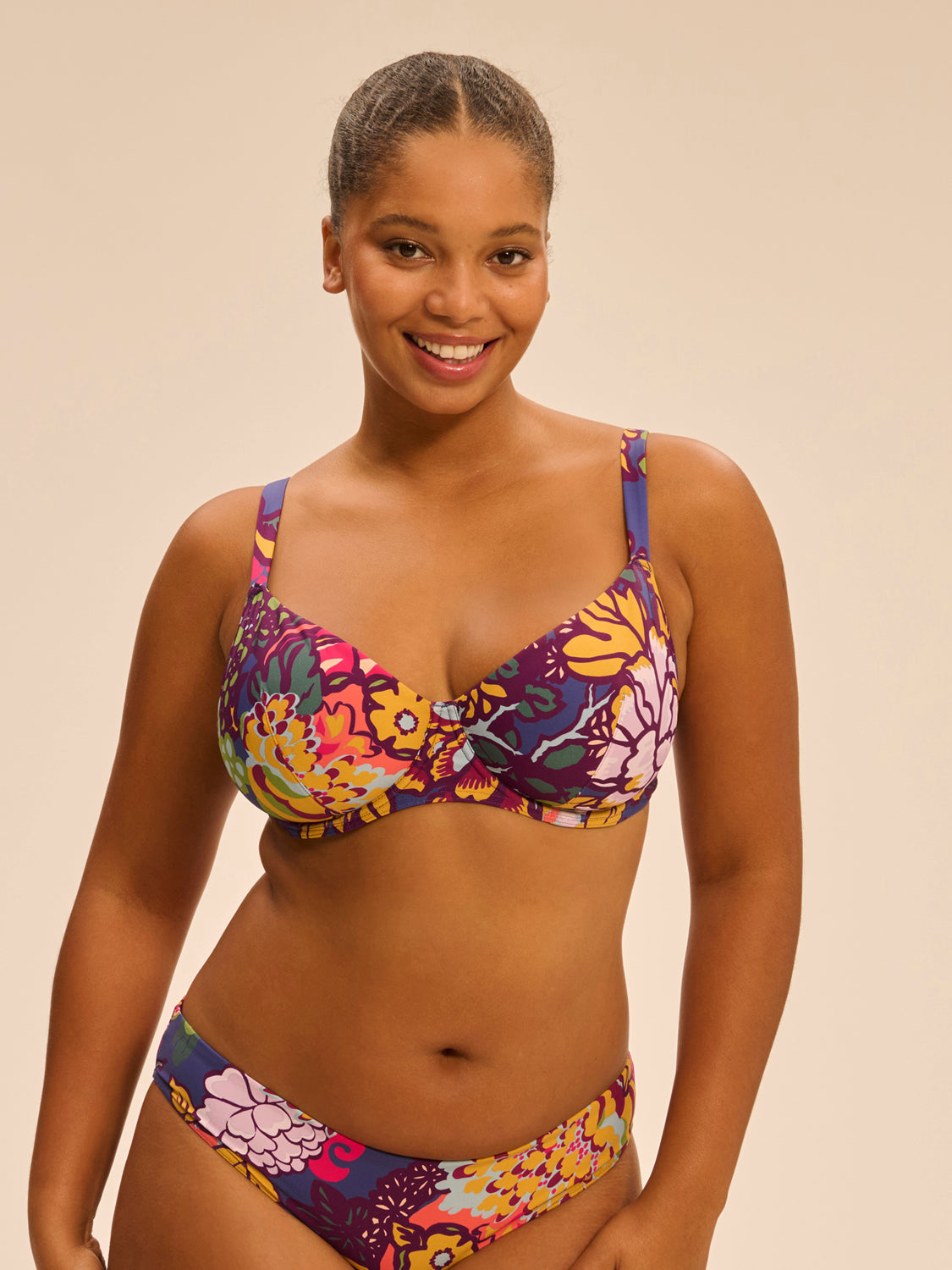 Underwired bikini top - Bloom Print
