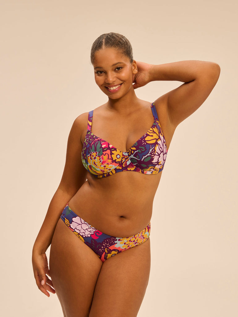 Underwired bikini top - Bloom Print