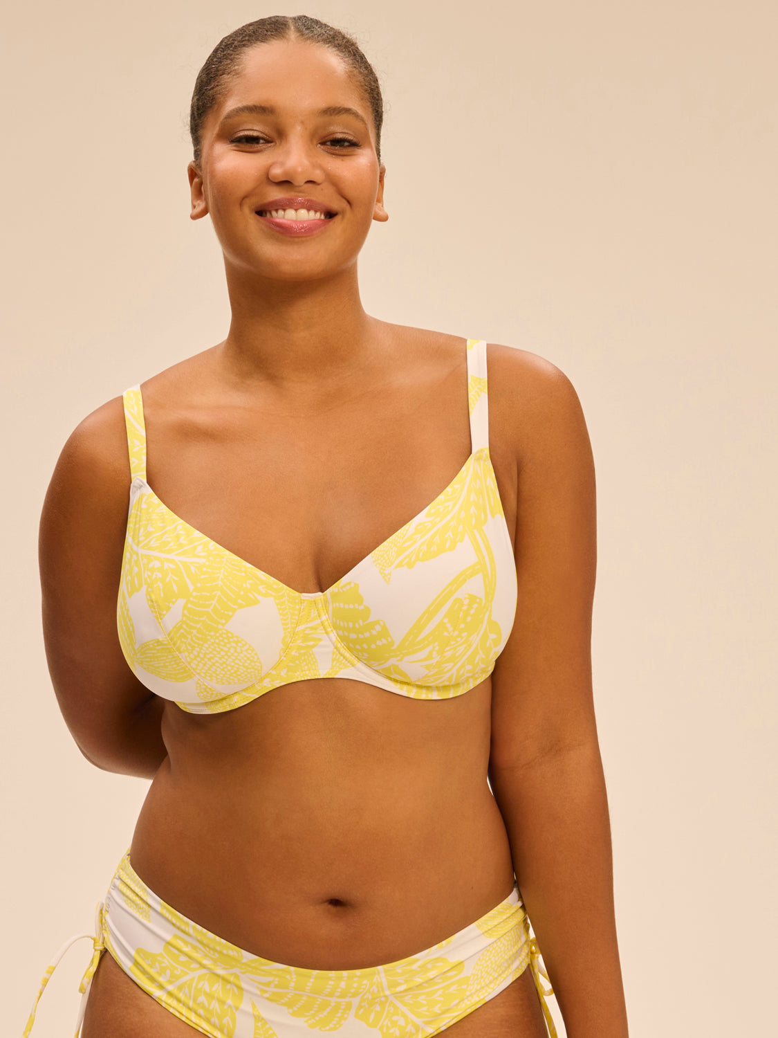 Underwired bikini top - Plumeria Print
