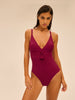 Underwired one-piece swimsuit - Cranberry