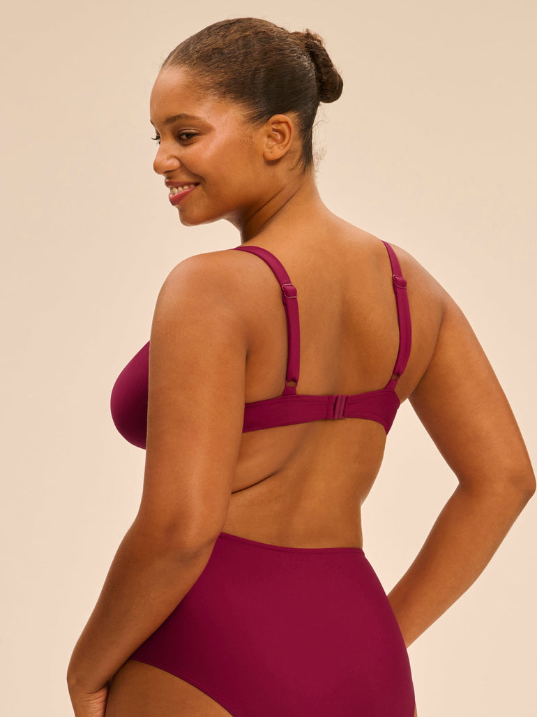 Underwired bikini top - Cranberry