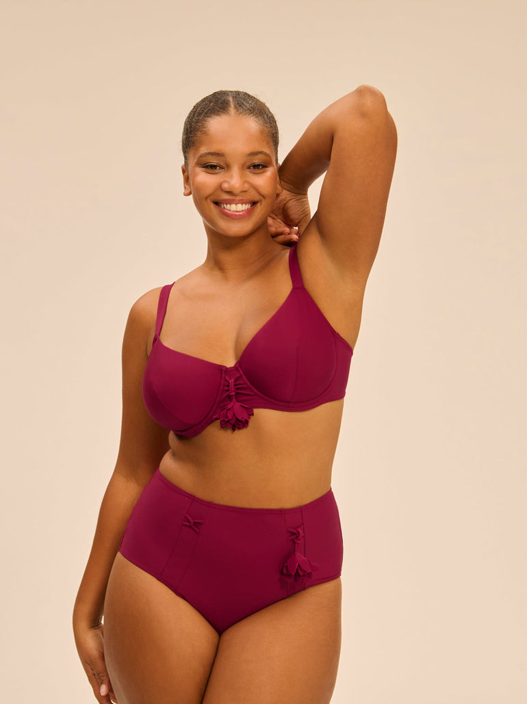 Underwired bikini top - Cranberry