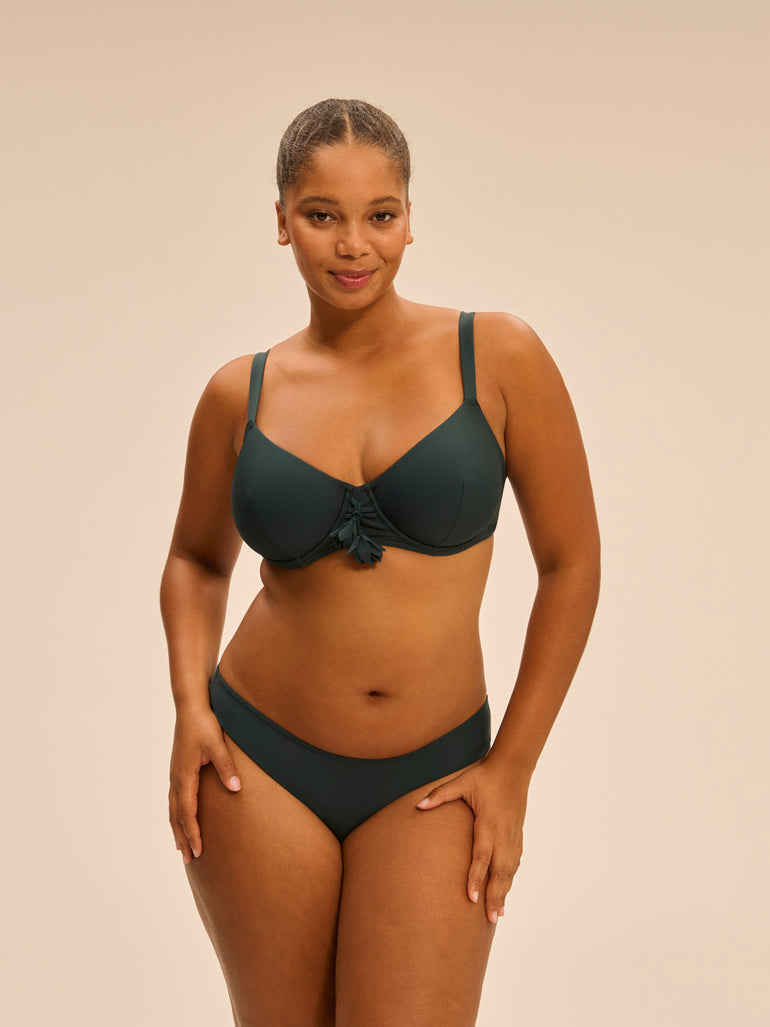 Underwired bikini top - Tropical Green