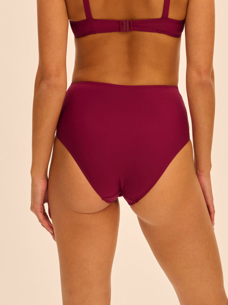 High-waist bikini brief - Cranberry