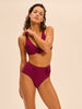 High-waist bikini brief - Cranberry