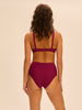 High-waist bikini brief - Cranberry