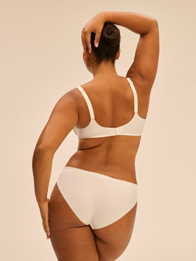 Plunging full cup bra - Natural