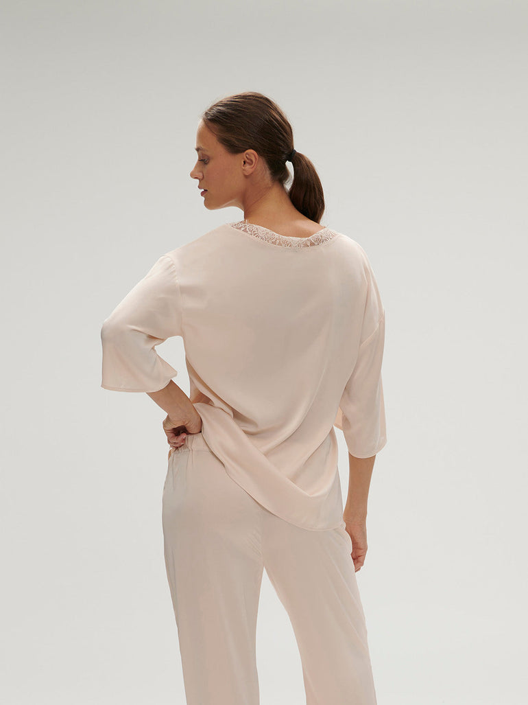 3/4 Sleeve Top - Sakura pink
