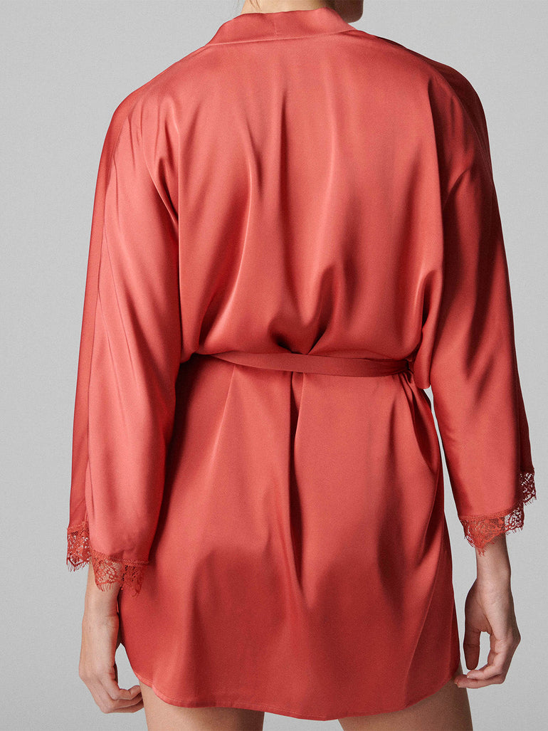 Satin Secrets Kimono - Quartz Pink